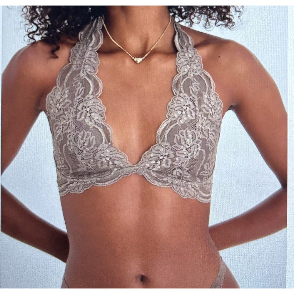Intimately Free People Last Dance Lace Halter Bralette Women XL NEW Feminine